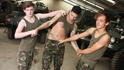 EuroBoyXXX – Army Recruits Tire Of Pushups Want To Fuck – Mickey Taylor, Leo Rain & Colby Parker