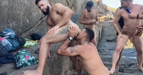 XVideosRed – Brazilian Orgy on the nude beach with Rico Marlon