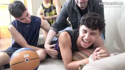 Str8CruchFeet – Basket Team Tickling Club Party – Basketball Buddies Tickle Each Other To The Limit And Turning Their Friend On Tickle Toys