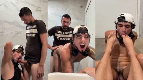 RFC – Bathroom Fuck- Hot daddy fucking hard sub bottom in public bathroom – Leo Bulgari, Liam Harding